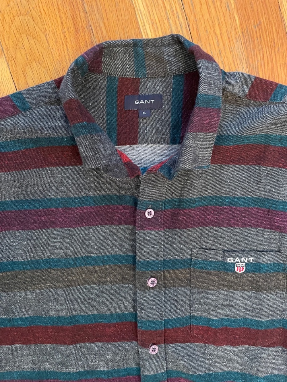 GANT Men’s Striped Button-Down Soft Cotton Long-Sleeve Cottagecore Casual Shirt